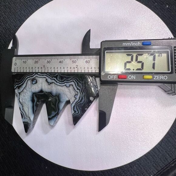 Black Agate Quartz Crystal Mountain Carving (#8) - Picture 11 of 12